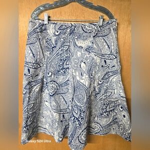 Talbots Navy Paisley Print Women's Skirt